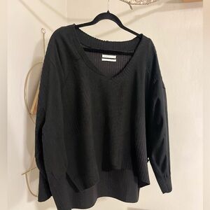 Black V-Neck Women's Sweater